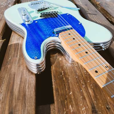 AVALAIBLE - The Surf Telemaster - Atomic Age Style Guitar - Relic Surf Green/Chrome/Reptile Crossover image 8