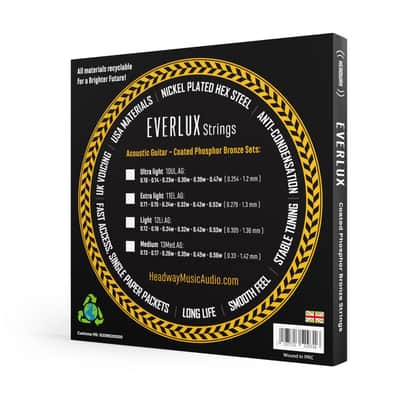Headway Everlux Coated Phosphor Bronze Strings Light 12-53 image 2