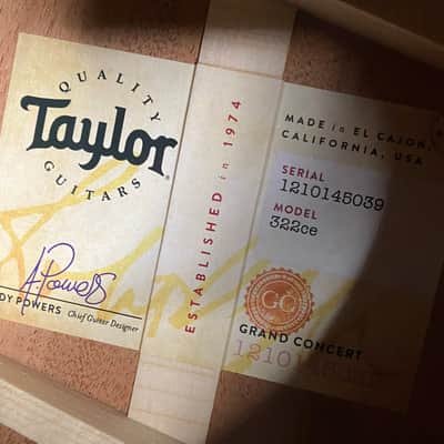 NEW! Taylor 322ce V-Class Grand Concert Acoustic-Electric Guitar - Tobacco - Authorized Dealer - 4.3lbs - G06267 image 3