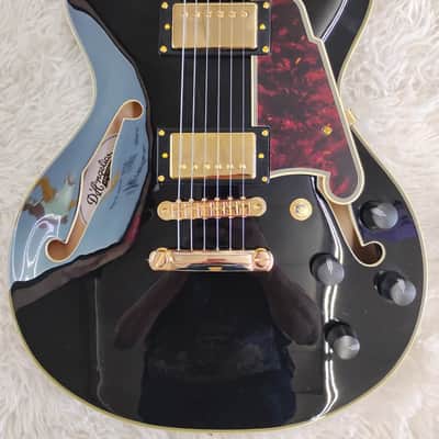 D'Angelico Excel Mini DC Semi-Hollow Body Electric Guitar Black, DAEMINIDCSBKGS image 9