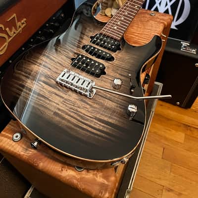 Suhr Modern Plus HSH with Pau Ferro Fretboard Flamed Top Trans Charcoal Burst image 1