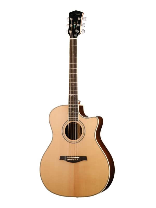 GA88-NAT Electric acoustic guitar, cut-out, natural color, with cover, Parkwood image 1