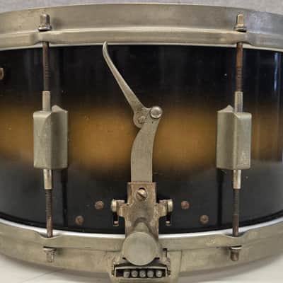 Vintage Leedy Broadway Parallel 6.5 x 14" Snare Drum Duco Finish Original VG image 8
