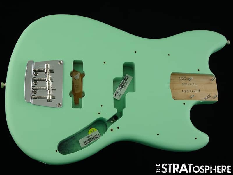 Fender American Performer Mustang Bass BODY + HARDWARE USA Satin Surf Green image 1