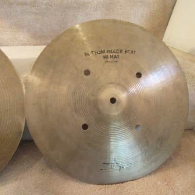 Zildjian Avedis 14 inch quick beat hi hat cymbals clean no cracks! image 3