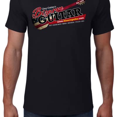 NEW ! Bizarre Guitar American Flag Les Paul LP DTG Logo - Gildian Super Soft 6750 T-Shirt - Size : Extra Extra Large XXL image 1