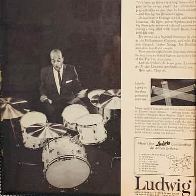 |Framed Original| 1961 Ludwig Drums Promotional Ad featuring Jo Jones image 2