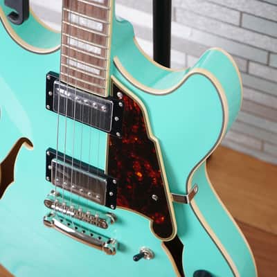 D'Angelico Premier DC Semi-Hollow Double Cutaway - Surf Green image 7