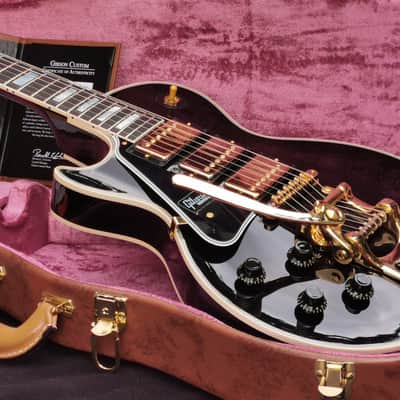 Gibson Les Paul Custom 1957 Historic 3 Pick-Ups Bigsby Lefty 2019 Ebony LH Lefthand Black Beauty image 11
