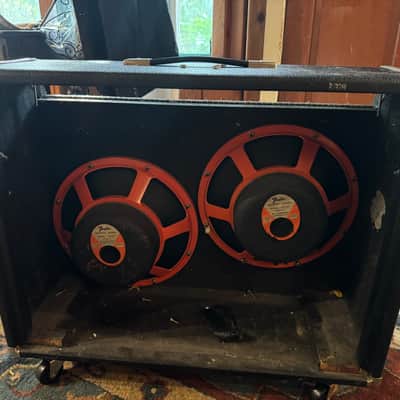 1974 Fender Twin Reverb Cabinet with pair of JBL D120f Orange speakers image 2