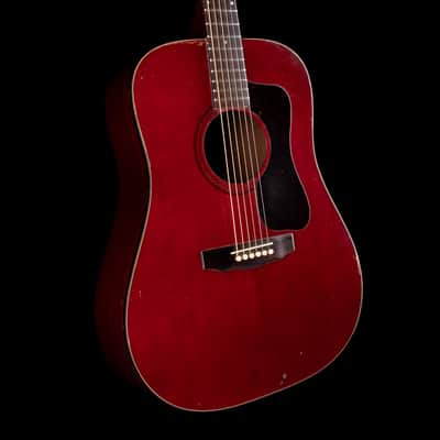 Vintage 1977 Guild D-25 Cherry Acoustic Guitar With OHSC image 5