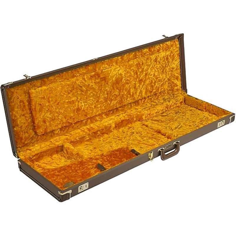 Fender G&G Deluxe Precision Bass Hardshell Case, Brown with Gold Plush Interior 2016 image 1