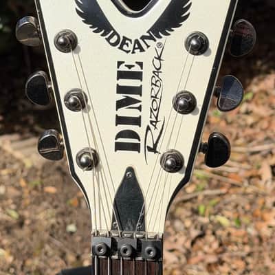 2007 Dean Dimebag Darrell Signature Razorback V White/Black Flying Dime Pantera image 4
