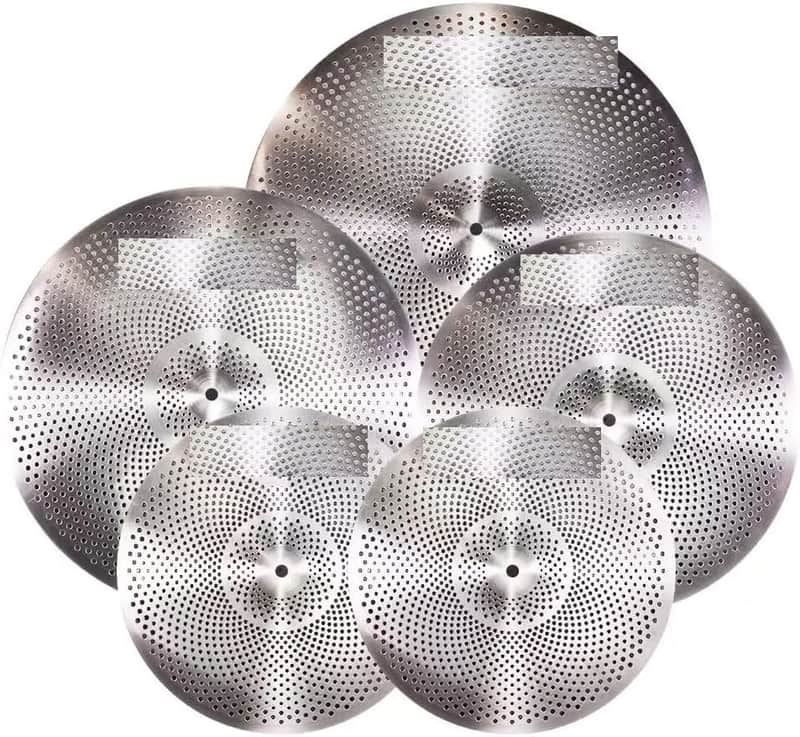 Low Volume Cymbal Pack Mute Cymbal Set 5 Pieces, 14"hi-hat+16"crash+18"crash+20"ride,sliver image 1