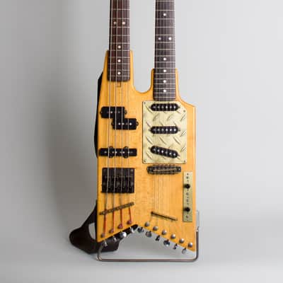 Doug Henderson Custom  Double Neck built for and extensively used by Elliott Sharp Solid Body Electric Guitar (1991), black gig bag case. image 1