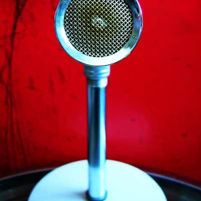 Vintage 1960's Calrad DM-9 dynamic microphone black harp mic w stand Olson Lafayette prop display image 6