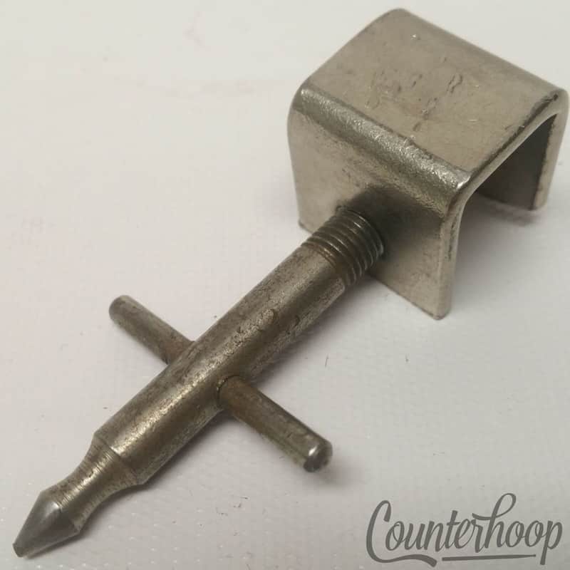 Ludwig Bass Drum Clamp-On Spur Mount Adjustable Spike/Leg Nickel Vintage 20s image 1