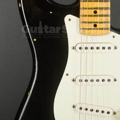 Fender Custom Shop 55 Stratocaster Heavy Relic Aged 2017 - Black Over Chocolate Two Tone Sunburst (COD 2136UG) image 3