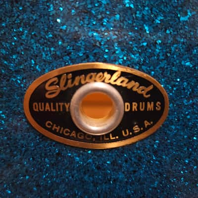 Slingerland 5.5"x 14" Super Gene Krupa Snare Drum - Blue Sparkle Pearl image 3
