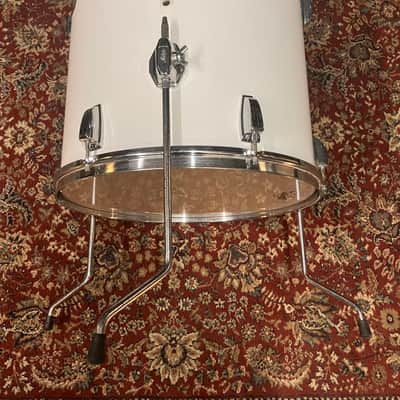 Vintage Ludwig 16x16 Floor Tom White Cortex 6-Ply Blue/Olive Badge USA 1970s/80s image 3