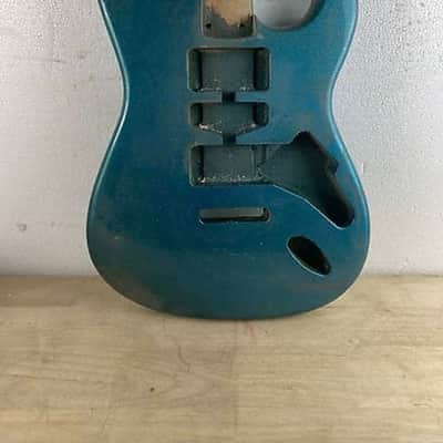 Metallic Blue Poplar Wood Guitar Strat Style Body image 2