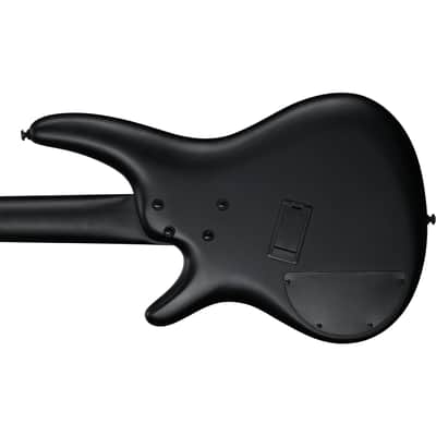 Ibanez SRMS625EX Iron Label 5-String Multi-Scale Bass w/ Bartolini Pickups - Black Flat image 7