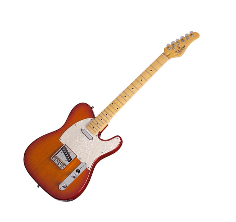 Schecter PT-Standard Aged Cherry Burst Swamp Ash Flat Top Telecaster Tele image 1