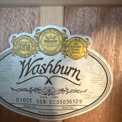 Washburn D10CE QSB 2006 - Quilt Sunburst (QSB) image 3