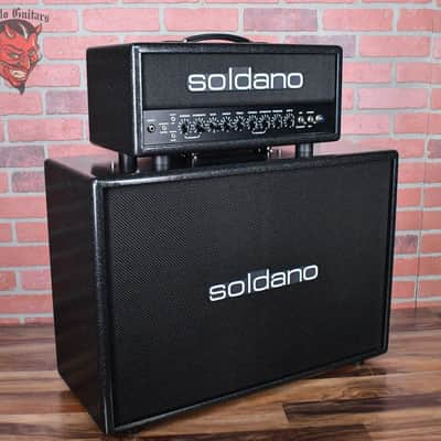 Soldano Custom Shop SLO30 30Watt All Tube Head w/ Matching 2x12 Cab Deep Space Tolex With Black Grill and Black Chicken Head Knobs image 1
