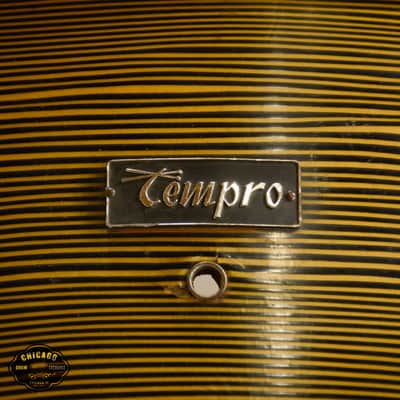 Tempro (MIJ) 12/16/20/5.5x14 4pc Kit Gold Grain Pearl Late 60s image 3