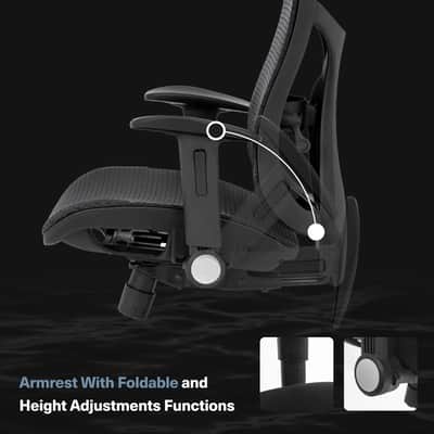 Wavebone Viking Studio Chair w/ Mesh Seat & Headrest – Ergonomic Recording Chair-Grey image 3