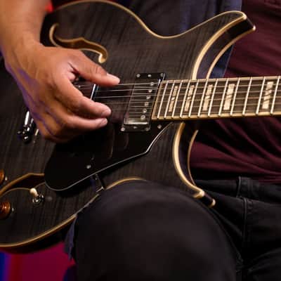 Washburn SH35TB Wing Series Semi Hollow Electric Guitar w/Gigbag, Trans Black image 3