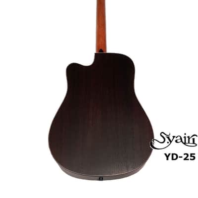 S.Yairi YD-25C Solid Sitka Spruce & Rosewood Dreadnaught acoustic guitar with cutaway image 3