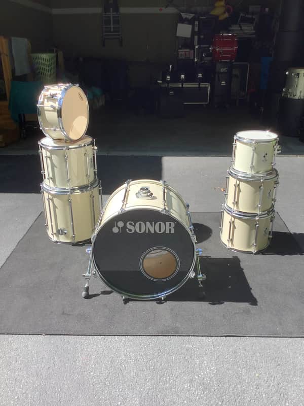 SONOR Force 2000 shell pack 80s - Cream white, Hardware available upon request image 1