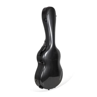 Crossrock Ultra-light Fiberglass Case-Fits 4/4 Classical Nylon String Guitars, includes Protective Cover, Interior Compartment, TSA Lock, Weight 6.4lb-Black image 1