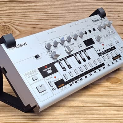 Black Color 45 Degree Angled Custom Made Stands For Roland Boutique TB-03 Bassline Synthesizers - Made in USA