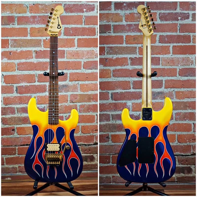 Jackson USA Custom Super Strat Charvel San Dimas Style Fender Headstock 1991 Hot Rod Flames image 1