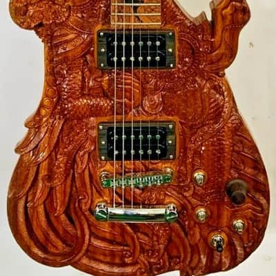 Electric Guitar Handmade by Blueberry Garuda Vishnu Balinese Motif with Seymour Duncan Pickups image 7