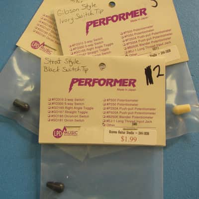 LPD Music Lot of 3 performer switch tips 2010's - Black, Ivory plastic image 1