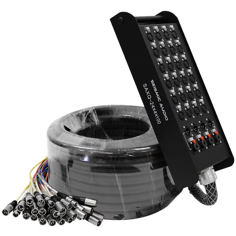 Seismic Audio SAXQ-24x4x100 24-Channel XLR Snake Cable w/ (4x) XLR/TRS Returns - 100' image 1