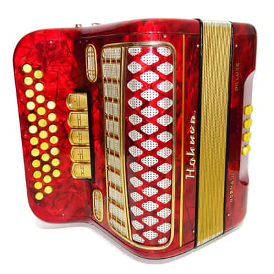 Almost Unused Hohner Norma III DeLuxe Diatonic Button Accordion Garmon German Harmonika 2135, Rare Squeezebox, Fantastic sound! image 7