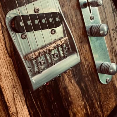 "Verity" Custom Telecaster / Barncaster from A Wee Black Dug Guitars - Natural, Figured Driftwood image 2