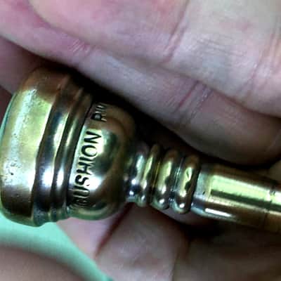 GOLD PLATED VINTAGE RUDY MUCK CUSHION 13C RIM CORNET MOUTHPIECE MID 1950'S VERY GOOD SHAPE ORIG FIN 90% APROX. image 17