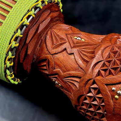 Djembe Drum Mali Hardwood Large Pro - Dougoura Wood Handmade All Solid One Piece image 8