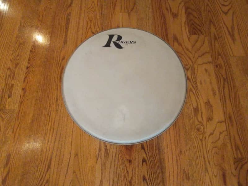 Rogers 20 inch bass drum resonant front head with logo image 1