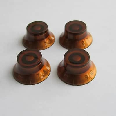 Amber Metric Size Guitar Top Hat Volume and Tone Knobs Set image 1