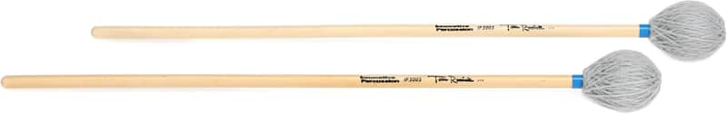 Innovative Percussion IP3003 Tom Rarick Medium Hard Marimba Mallets - Pewter Yarn - Birch (3-pack) Bundle image 1