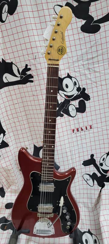 1960's Kapa Continental guitar, rare clear cherry red finish, 100% image 1