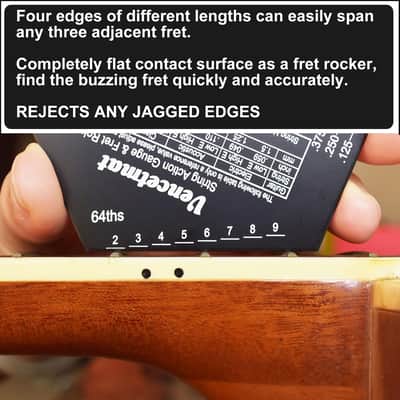 Guitar String Action Gauge, String Height Ruler, Guitar Fret Rocker, Fret Leveling Guide, Buzzing Fret Catcher, 1mm Thickness, Laser Etching, High Precision Graduations,Luthier Tools image 5