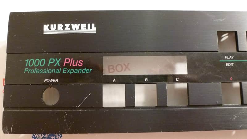 Kurzweil 1000 PX Plus Professional Expander Front Panel w/clear plastic strip repair part GOOD Cond. image 1